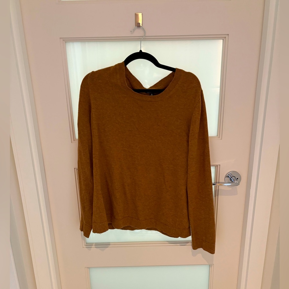 Camel Cotton/ Wool Blend Sweater